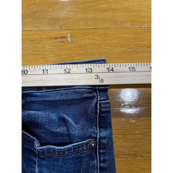 Vigoss Jeans Women's Size 27 Blue Denim Marley Skinny Mid Rise Whiskered Frayed - Picture 6 of 9